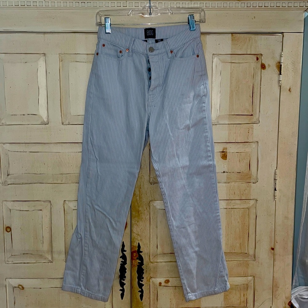 BDG blue and white striped jeans